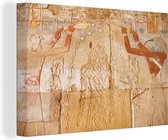 Canvas Schilderij Een muurtekening van de Egyptische god Thoth - 120x80 cm - Wanddecoratie