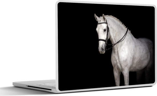 Sticker ordinateur portable - 10,1 pouces - Cheval - Wit - Zwart