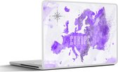 Laptop sticker - 12.3 inch - Europa - Wereldkaart - Verf - 30x22cm - Laptopstickers - Laptop skin - Cover