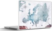 Laptop sticker - 10.1 inch - Kaart - Europa - Olieverf - 25x18cm - Laptopstickers - Laptop skin - Cover