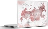 Laptop sticker - 15.6 inch - Kaart - Rusland - Roze - 36x27,5cm - Laptopstickers - Laptop skin - Cover