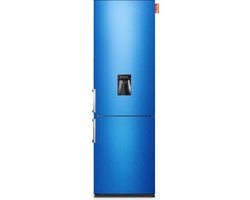 NUNKI LARGEH2O (Blue Metalic Gloss All Sides) Combi Bottom Koelkast, F, 197+71l, Handle, Waterdispenser