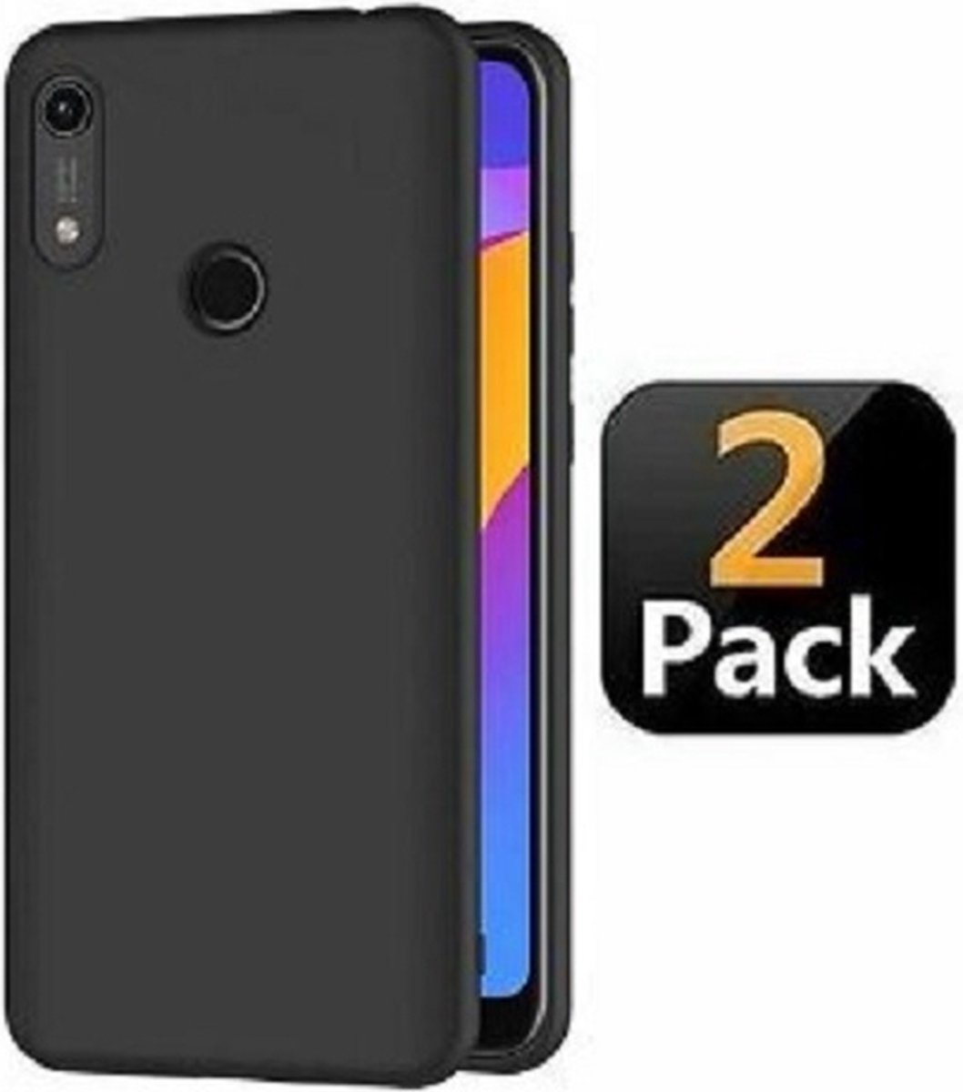 Huawei Y6 2019 Hoesje Siliconen TPU Zwart 2x
