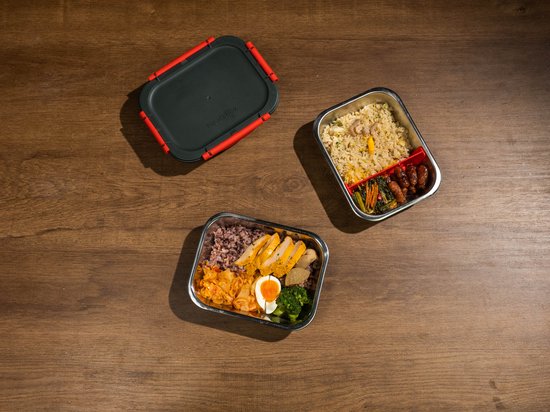 Boîte à lunch électrique Faitron Heatsbox Style - Boîte à lunch - Adultes - Acier inoxydable - Différents compartiments - Avec application smartphone - 220v - Pour repas chauds
