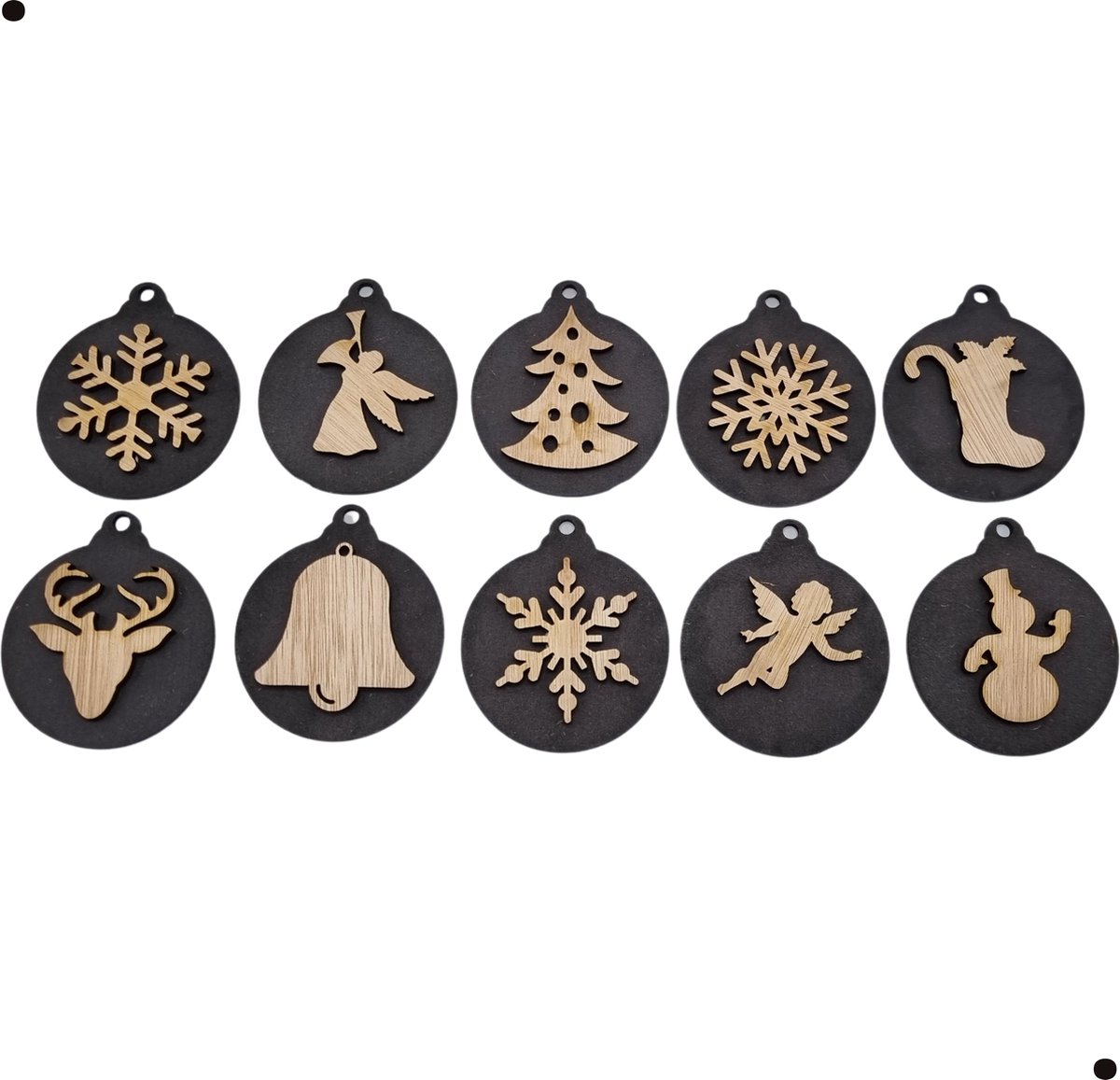 Houten Kerstballen Kerstversiering voor Binnen Kerstbal van Hout