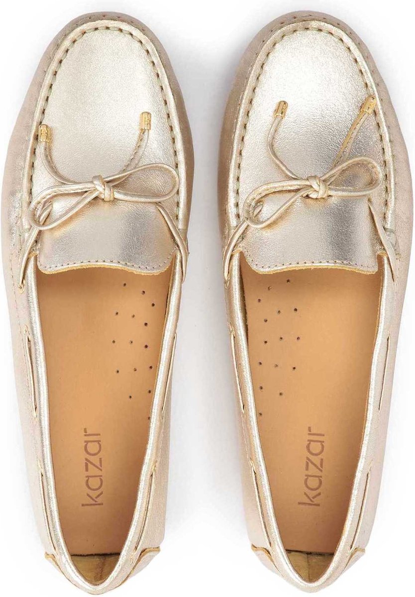 Zerimar Damesschoenen, comfortabel, mocassins voor dames, leer, ballerina's voor de zomer, damesschoenen, lederen mocassins, Oranje, 36 EU