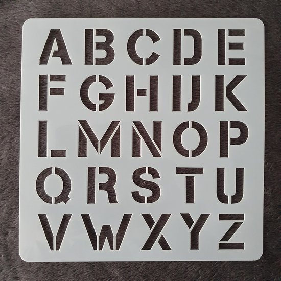 Stencil, Alfabet hoofdletters, 20x20, kaarten maken, scrapbooking