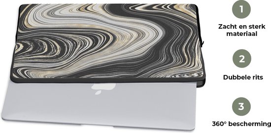 Mobigear Neon Neopreen Laptop Aktetas 11 - 12 inch Laptoptas Handvat - Zwart 543693