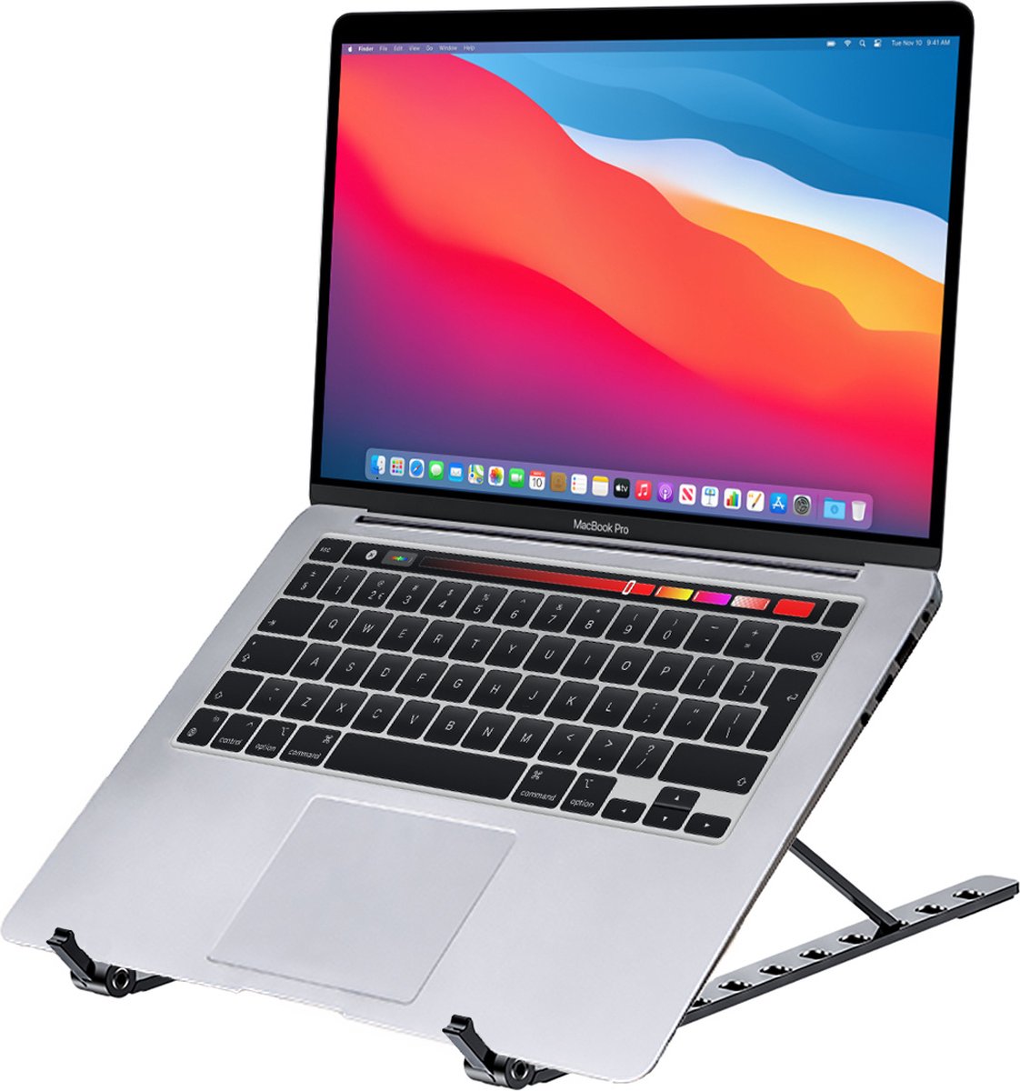 Universele Verstelbare Laptop Standaard Ergonomisch Opvouwbaar - Aluminium Laptop Houder Verstelbaar - Grijs
