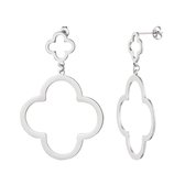 Earrings 2 clovers - Yehwang - Oorbellen - 5,20 x 3,50 cm - Zilver