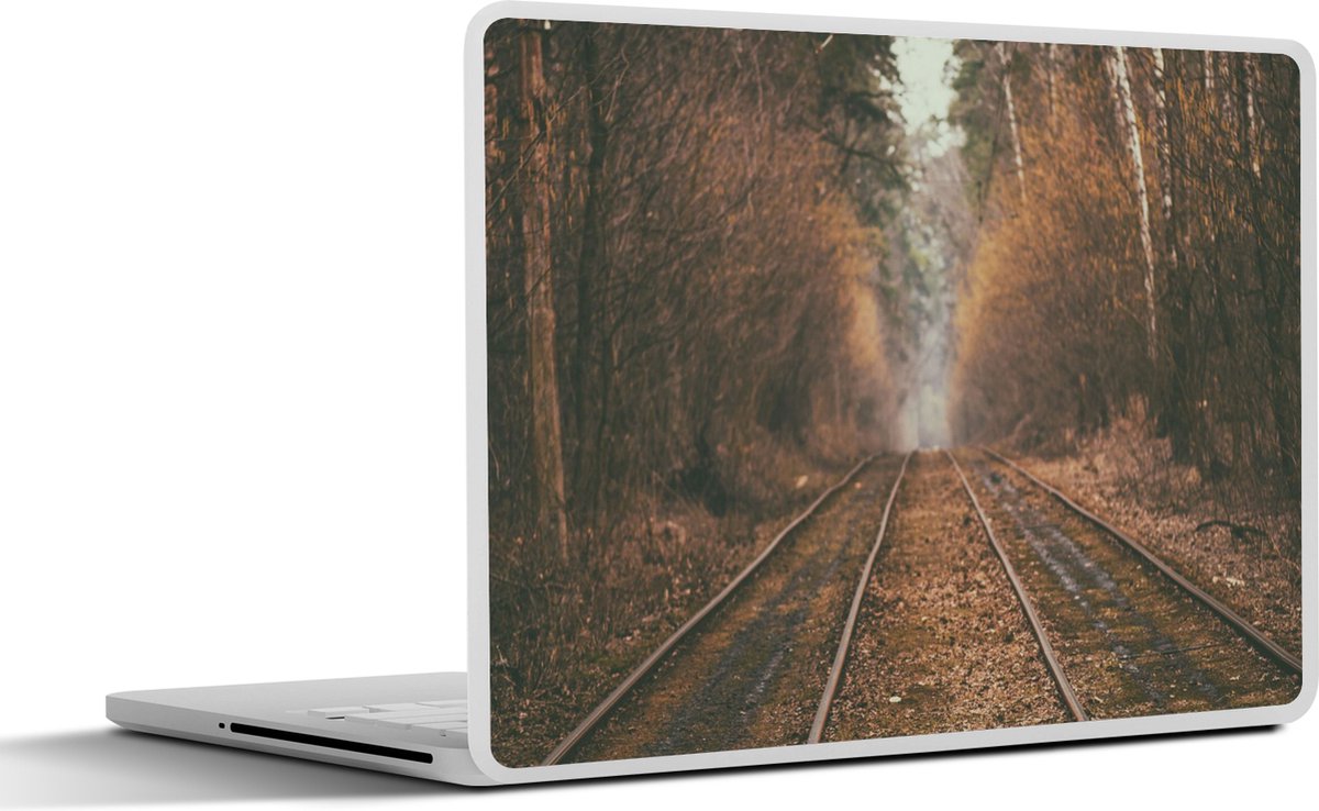 Laptop sticker - 12.3 inch - Treinspoor - Pad - Bos - Boom - 30x22cm - Laptopstickers - Laptop skin - Cover