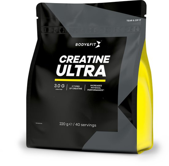 Body & Fit Creatine Ultra - Framboos - Creatine Monohydraat Blend - Creapure - 220 gram (40 doseringen)