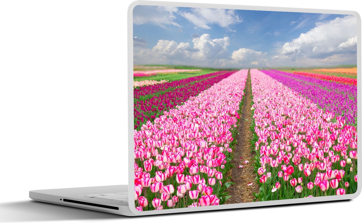 Laptop sticker - 17.3 inch - Tulpen - Zon - Lente - 40x30cm - Laptopstickers - Laptop skin - Cover