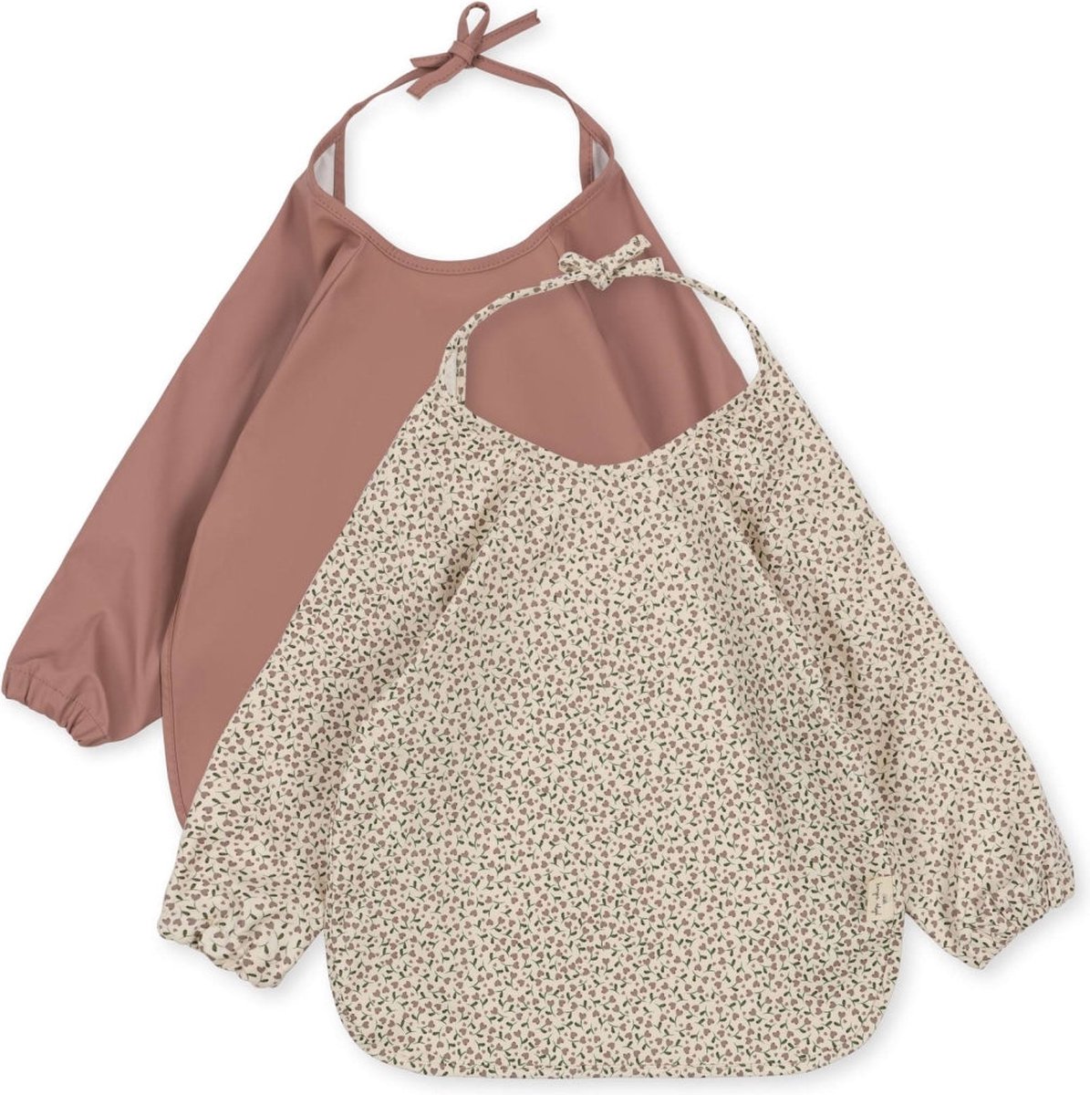 KZSAORN Lot De 2 Bavoirs Bébé à Manches Longues Et Courtes - Imperméable, Attrape-aliments 3D - Pour Repas, Peinture Et Jeux (6-36 Mois)