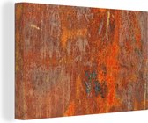 Canvas Schilderij Rood - Blauw - Muur - 60x40 cm - Wanddecoratie
