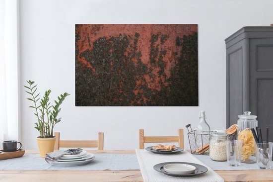 Tableau sur toile Zwart - Rouille - Métal - 120x80 cm - Décoration murale