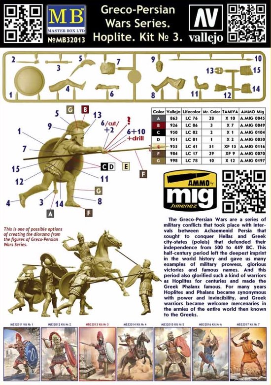 Maquette Hoplite Grec - Master Box 1/32 - Guerres Gréco-Perses - Kit à Monter Et Peindre
