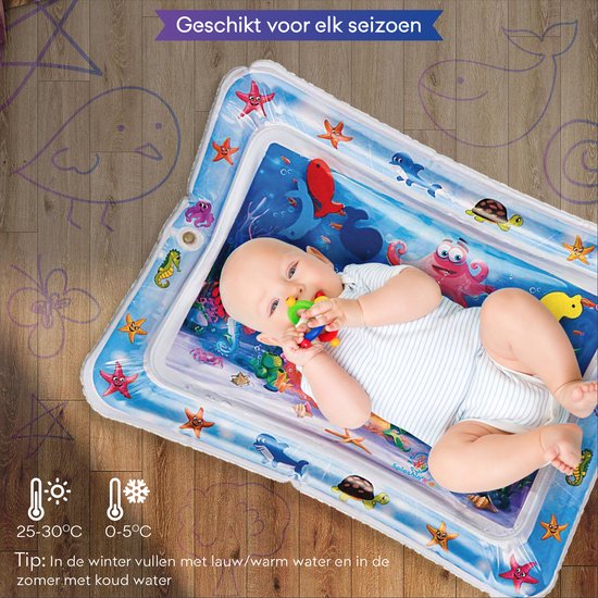 Waterspeelmat - Babygym - Opblaasbare Watermat - Tummy Time - Speelmat - Kraamcadeau - 66 x 50 cm - Chillsy