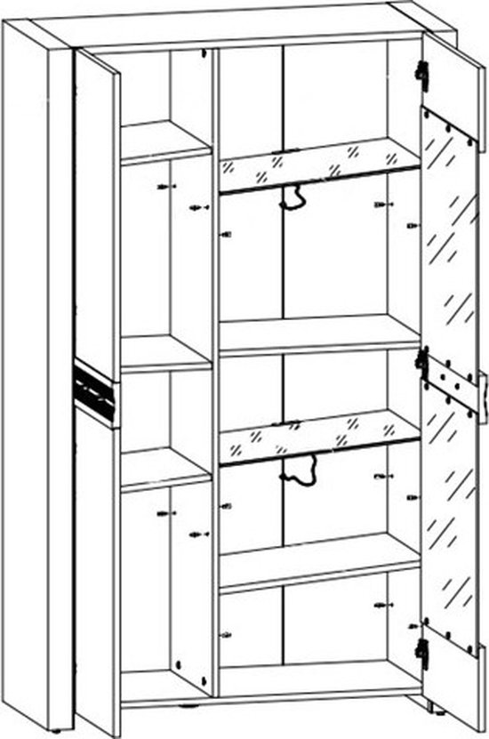 String Furniture Wandkast met tafel small, zwart/walnoot