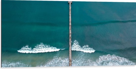 WallClassics - Dibond - Vue de dessus de Pont sur Mer - 100x50 cm Photo sur Aluminium (Décoration murale en métal)