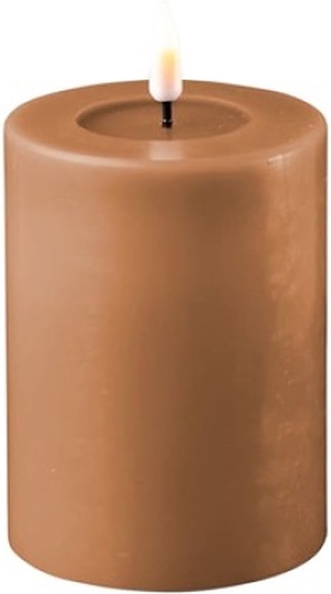 Deluxe Homeart - led kaars - caramel led kaars D7,5 x 10 cm - led kaarsen met bewegende vlam - kaarsen - ledlights - led verlichting - sfeer verlichting - led verlichting op batterij - wax kaars - meest verkocht