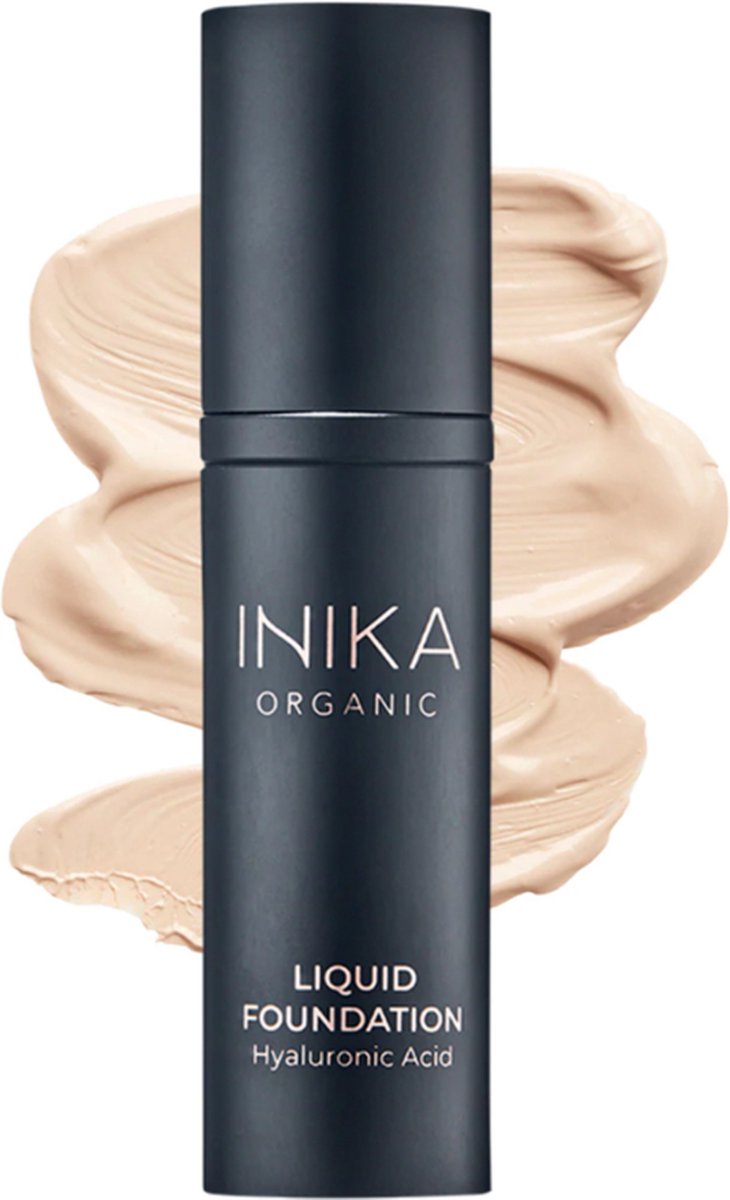 INIKA Foundation met Hyaluronzuur - Nude - Vegan - 100% Natuurlijk - Verzorgend - Alle huidtypes - Minerale make-up