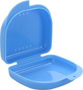 Beugelbakje - Gebitsbakje - Retainer Case - Mond Guard Case - Orthodontische Prothese Opslag - Container - Met Air Vent Gaten - Blauw