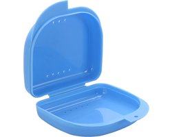 Beugelbakje - Gebitsbakje - Retainer Case - Mond Guard Case - Orthodontische Prothese Opslag - Container - Met Air Vent Gaten - Blauw