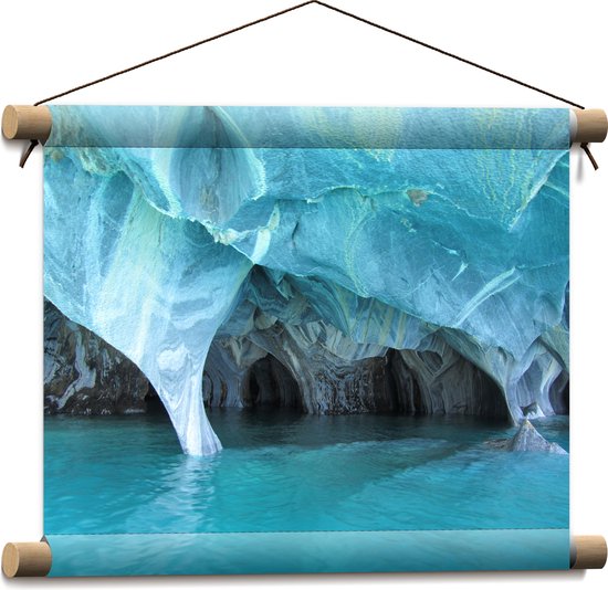 WallClassics - Textielposter - Blauwe Grot - 40x30 cm Foto op Textiel
