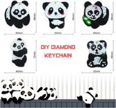 Diamond painting sleutelhangers - Panda's