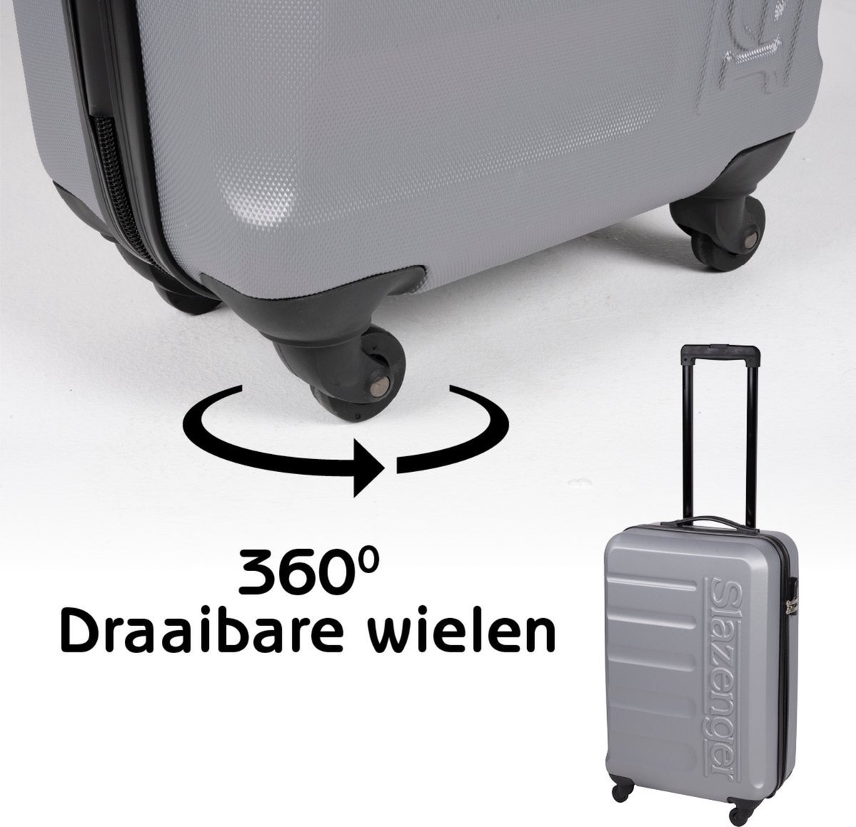 jam laag onaangenaam Slazenger Kofferset - Trolleykoffers - 360º Wielen - Lichtgewicht -  Handbagage -... | bol.com
