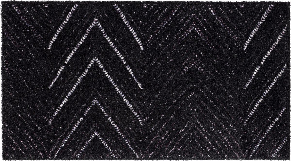 Hamat Lima 512 Wasbare Droogloopmat 67 x 120 cm | Design deurmat Herringbone Zwart