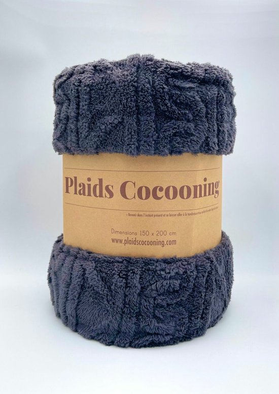 Plaids Cocooning - fleece deken - plaid - Matelot Gris Anthracite- Superzachte fleece - 200 cm x 150 cm