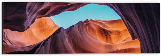 WallClassics - Dibond - Bogen in Antelope Canyon - 60x20 cm Foto op Aluminium (Met Ophangsysteem)