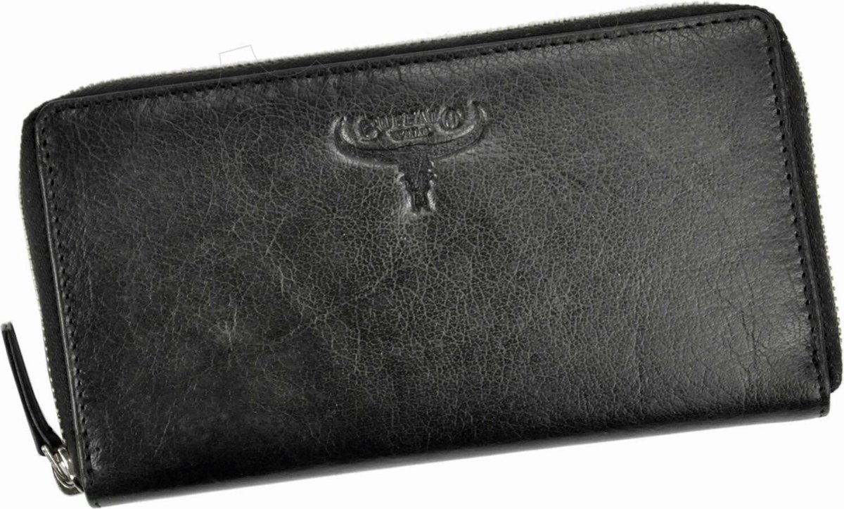 Wild zwarte leren portemonnee rfid