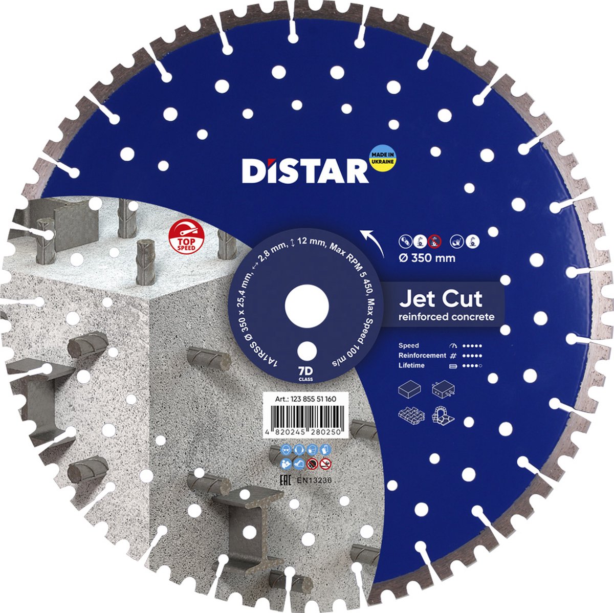 JetCUT 350mm Diamant doorslijpschijf,Beton gewapend,diamantzaagblad 350 mm ''Distar''