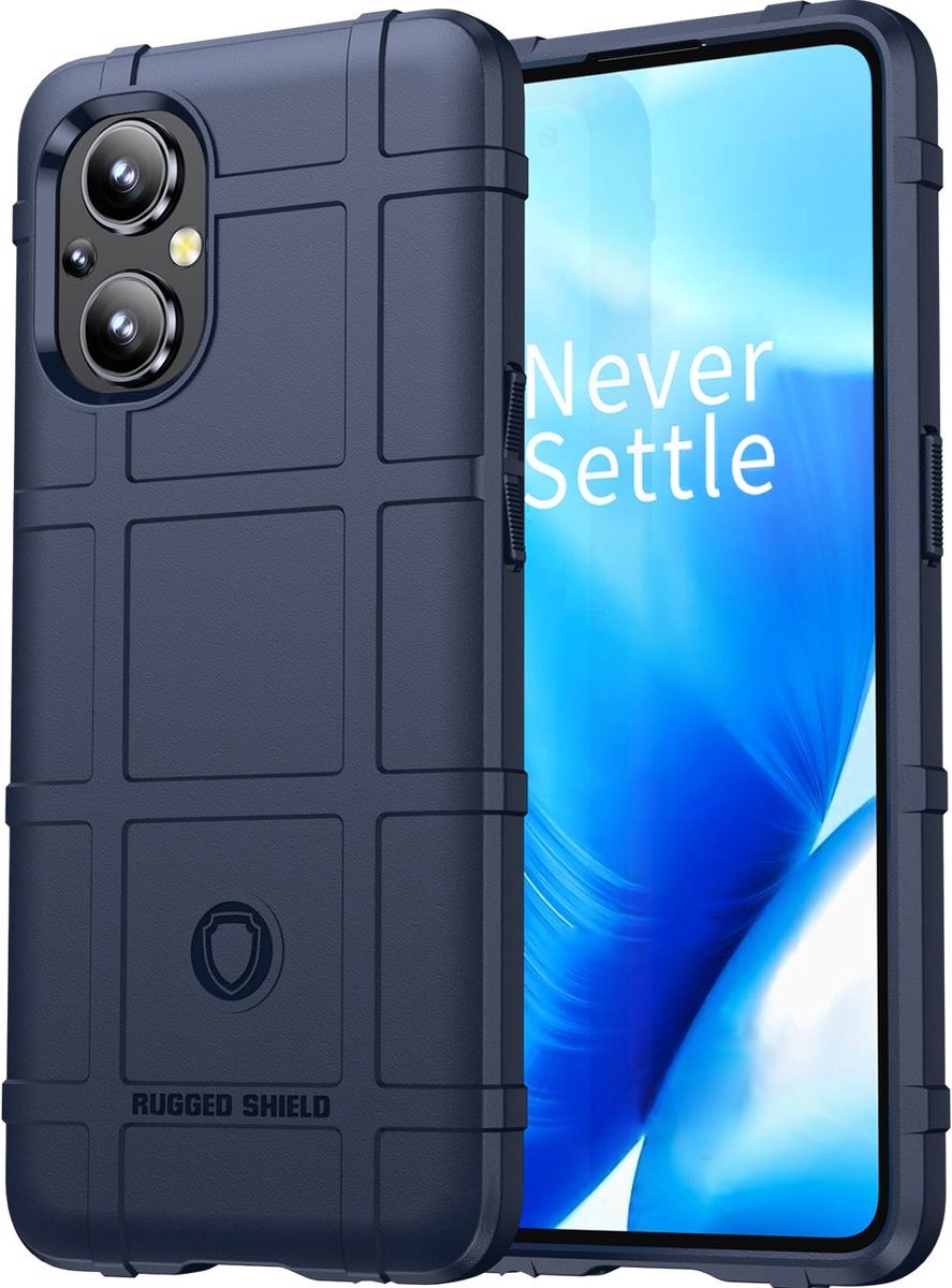 Mobigear Hoesje geschikt voor OPPO Reno 7 Lite Telefoonhoesje Flexibel TPU | Mobigear Rugged Shield Backcover Shockproof | Schokbestendig Reno 7 Lite Telefoonhoesje | Anti Shock Proof - Blauw