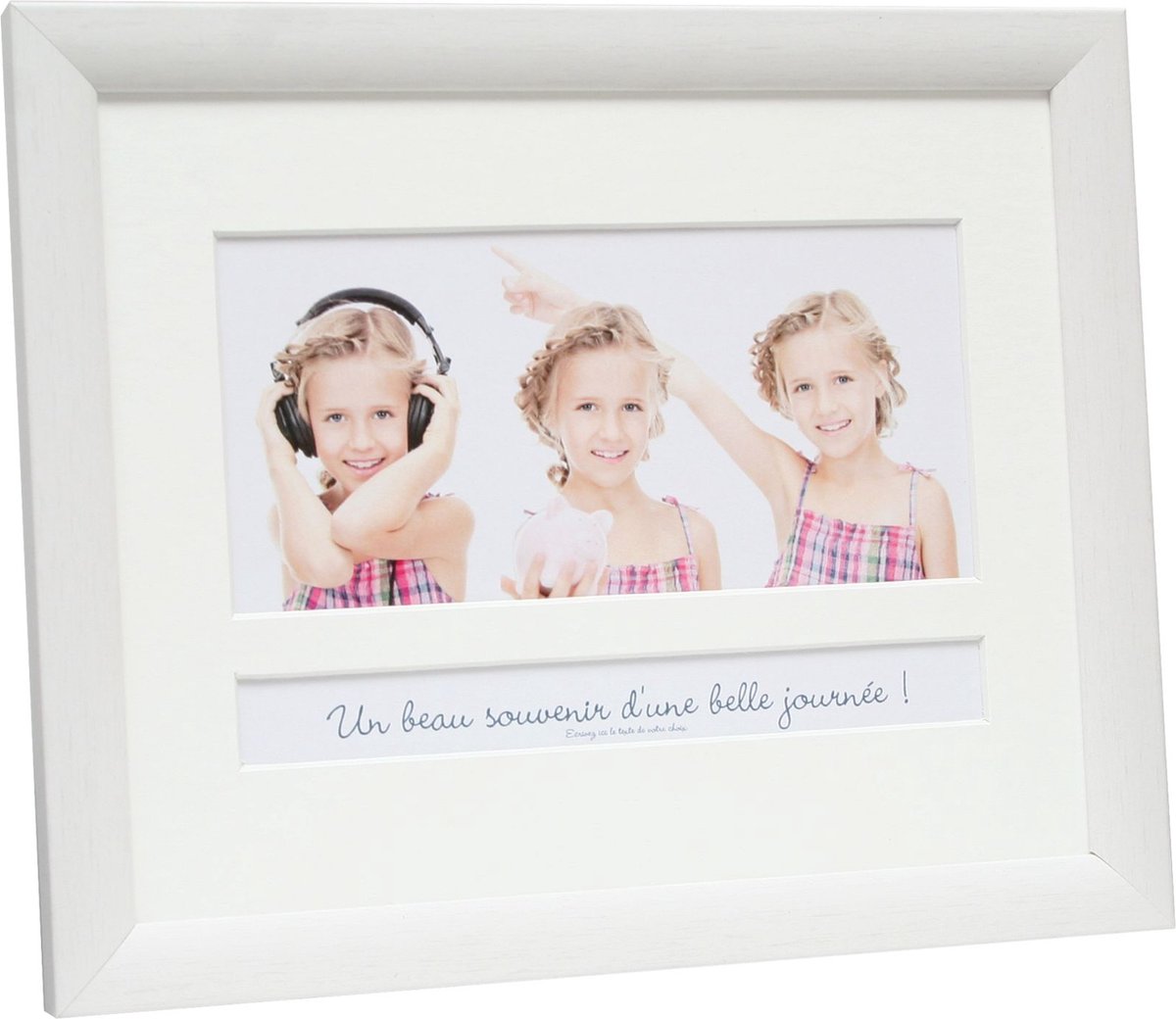 Deknudt Frames fotolijst S54SF1 P1FR - wit - foto 10x20 met tekstvak