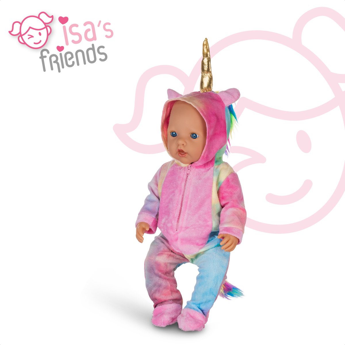 Isa's Friends® - Poppenkleding - Poppenkleertjes - 43 cm - Kleertjes voor Babypop - Unicorn Onesie — afbeelding 2
