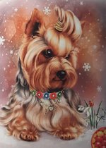 Denza - Diamond painting hondje - puppy - 40 x 50 cm volledige bedrukking ronde steentjes direct leverbaar - terrier - dog