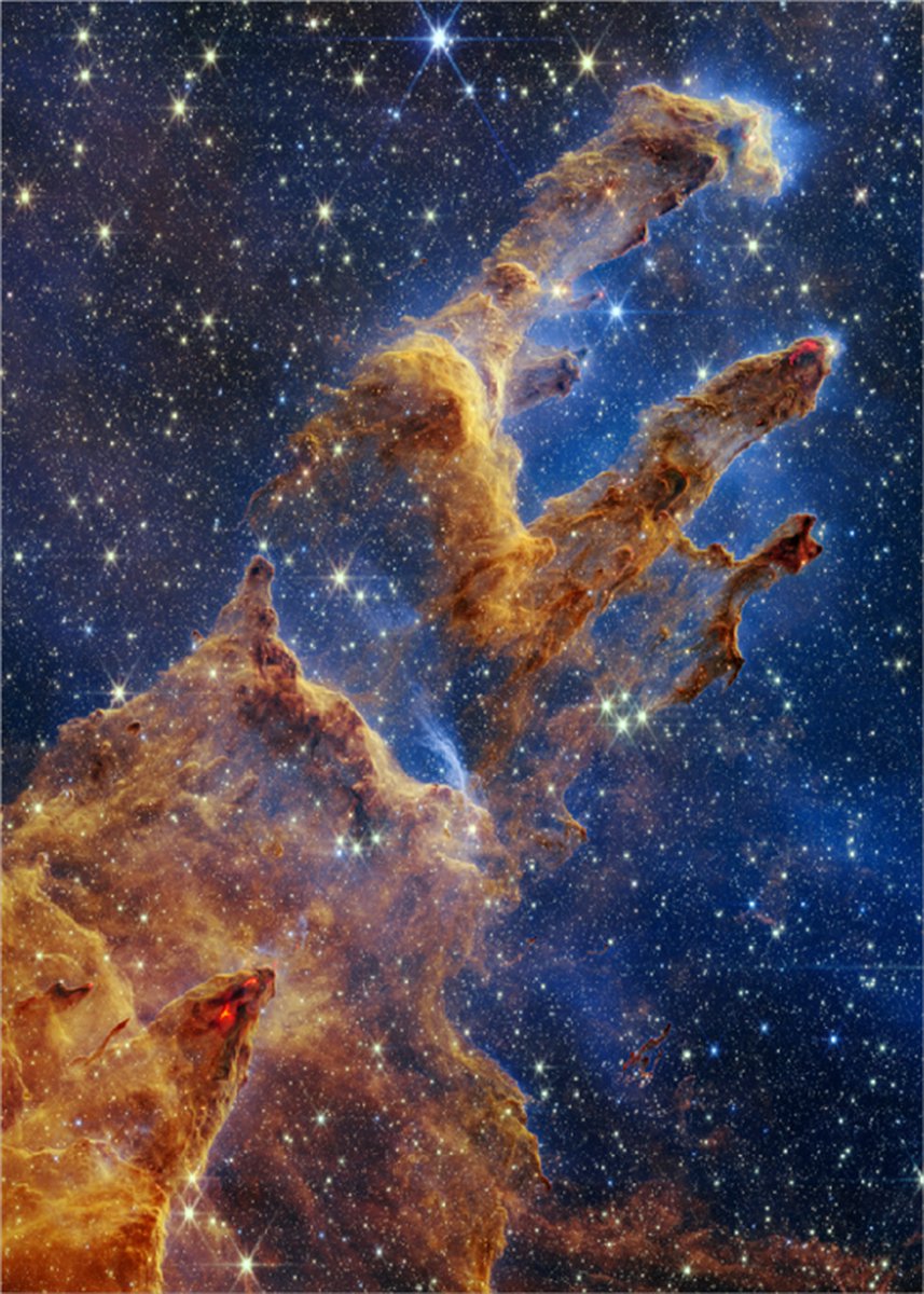 TP Aviation Art NASA - TP Aviation Art - Poster - Aluminium - 9. Zuilen der Schepping – 50x70cm Gekleurd