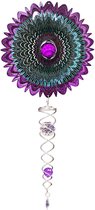 Spin Art Crystal Wind Spinner Mandala Calactic Crystal Tail, ACTCRYMGA, longueur totale 60cm