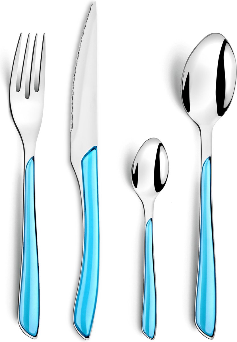 Bol.com Amefa - ECLAT - Bestekset - 16-delig - 4 Personen - hoogglans - lichtblauw aanbieding