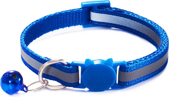 Foto: Kattenhalsband veiligheidssluiting kattenbandje kitten halsband katten halsband reflecterend verstelbaar 18 32cm blauw