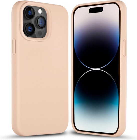 Coverzs Solid silicone case geschikt voor Apple iPhone 14 Pro (zacht roze) iPhone 14...