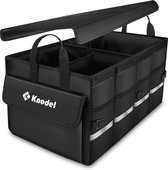 Knodel Organisateur de coffre, sac de coffre, organisateur avec couvercle, pratique, noir