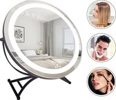 Great's® Make Up Spiegel met LED Verlichting - Visagie Spiegel Rond - Incl. Close up 10x - Zwart