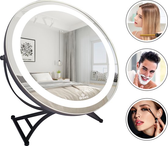 Great's® Make Up Spiegel met LED Verlichting - ⌀ 40cm - Visagie Spiegel Rond...