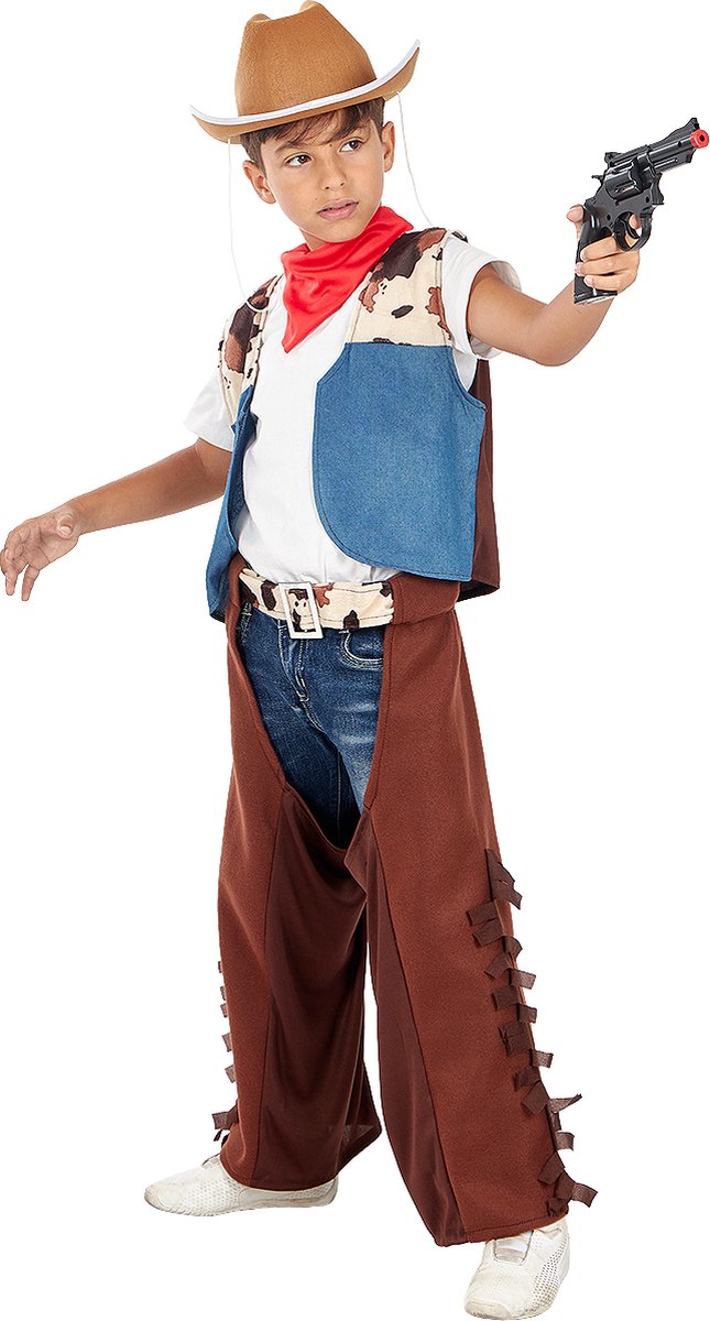 FUNIDELIA Cowboykostuum Voor voor jongens - Maat: 135 - 152 cm - Bruin