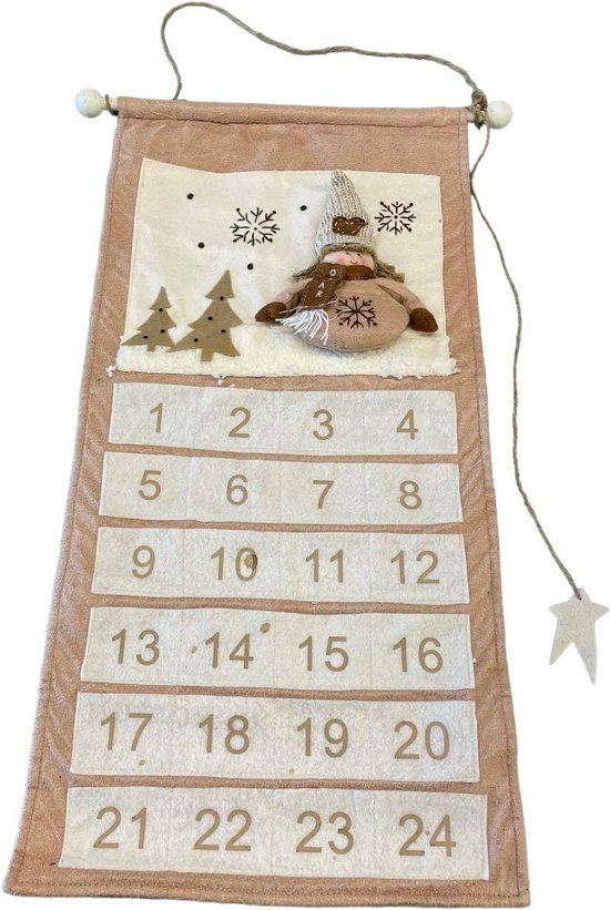 Adventskalender Rosa Grau Dek161 1